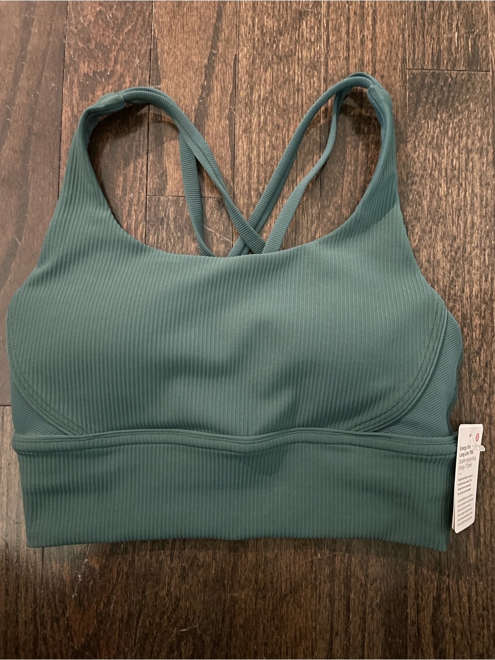 NWT Lululemon Energy Longline Bra Ribbed Luxtreme – Green Jasper – Size 4